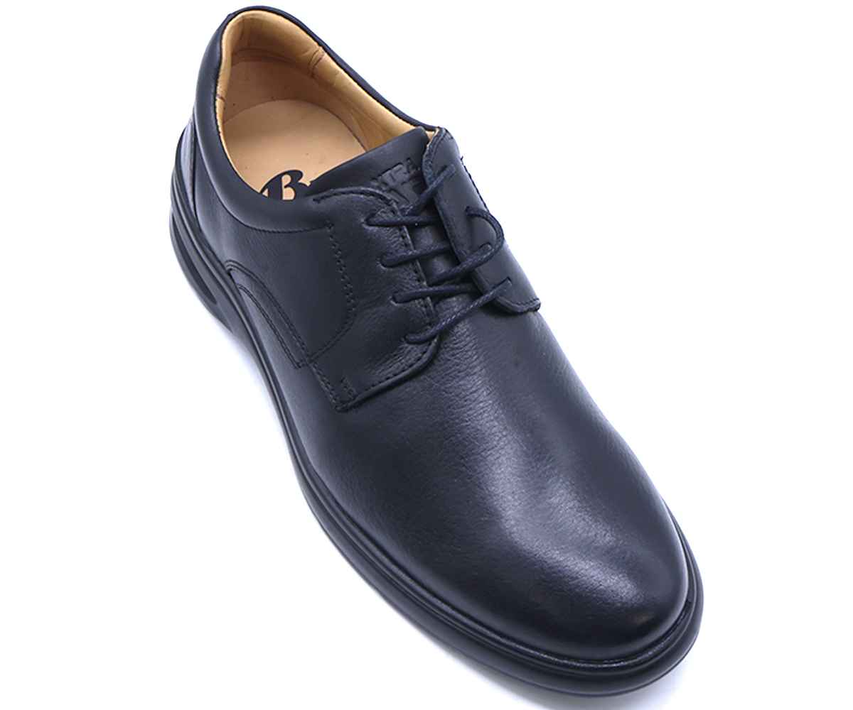 B Premium Gel Black Derby Lace-Ups
