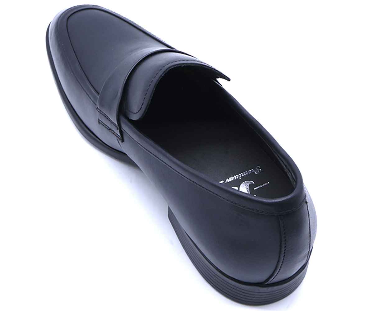 B Premium Black Penny Slip-Ons