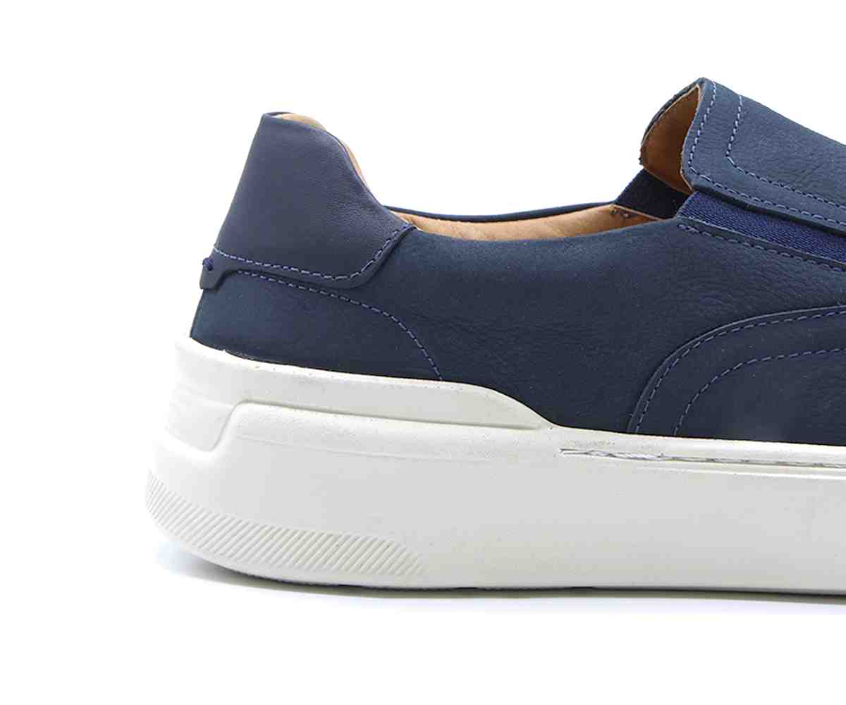 B Premium Navy Nubuck Slip-Ons
