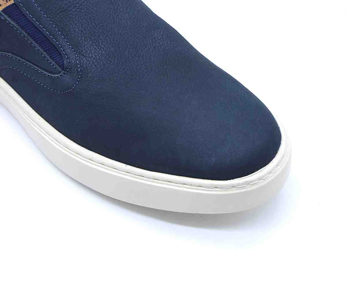 B Premium Navy Nubuck Slip-Ons
