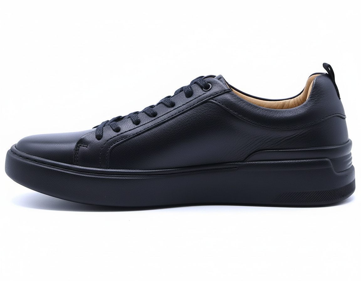 B Premium Mono Black Lace-Ups