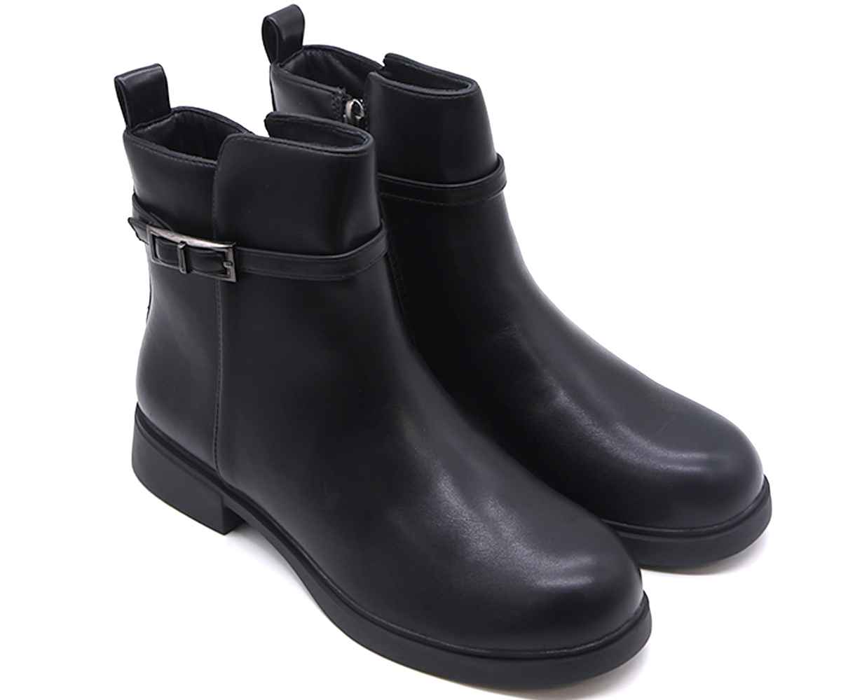 Black Gold Accent Ankle Boot