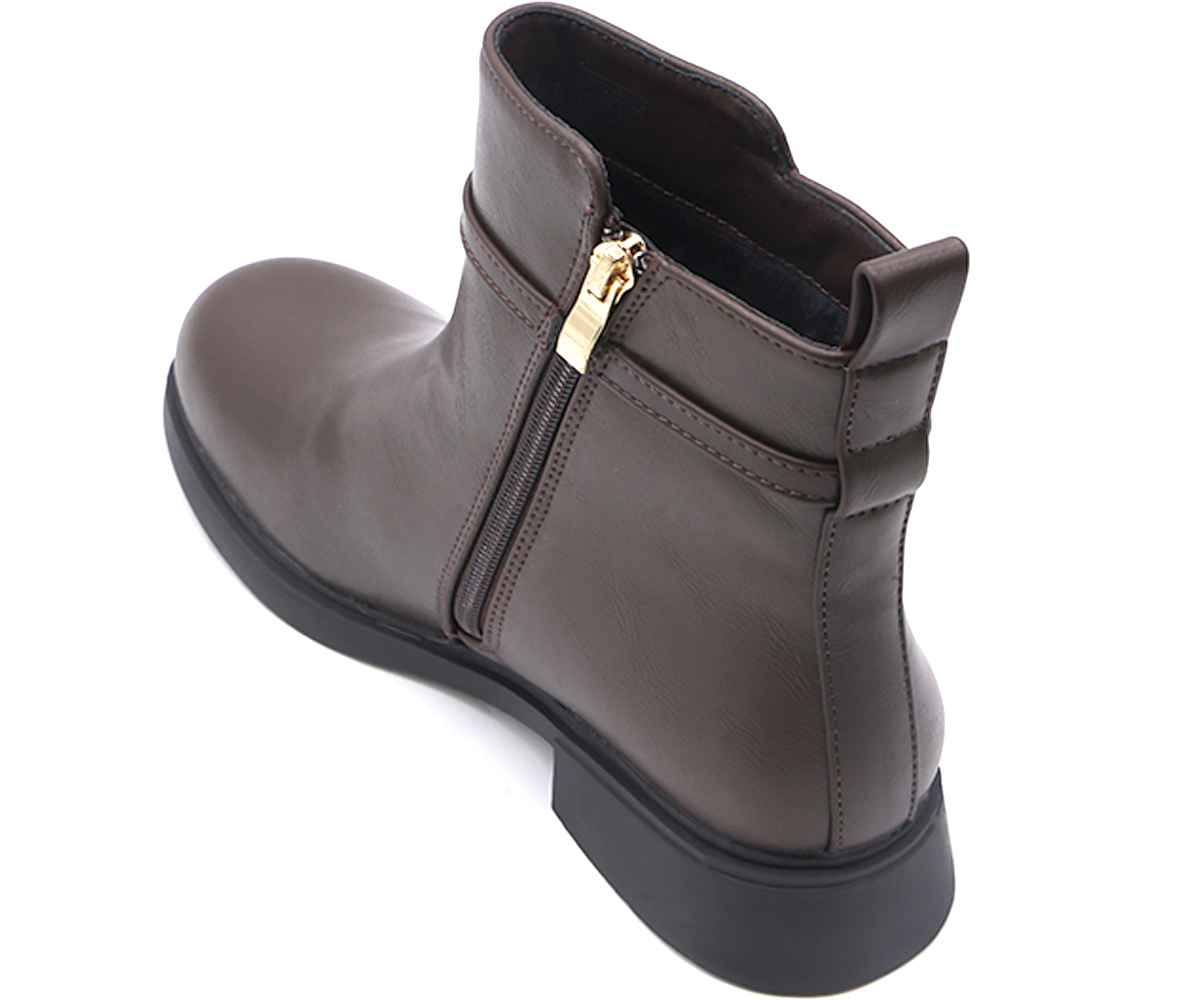 Brown Gold Accent Ankle Boot