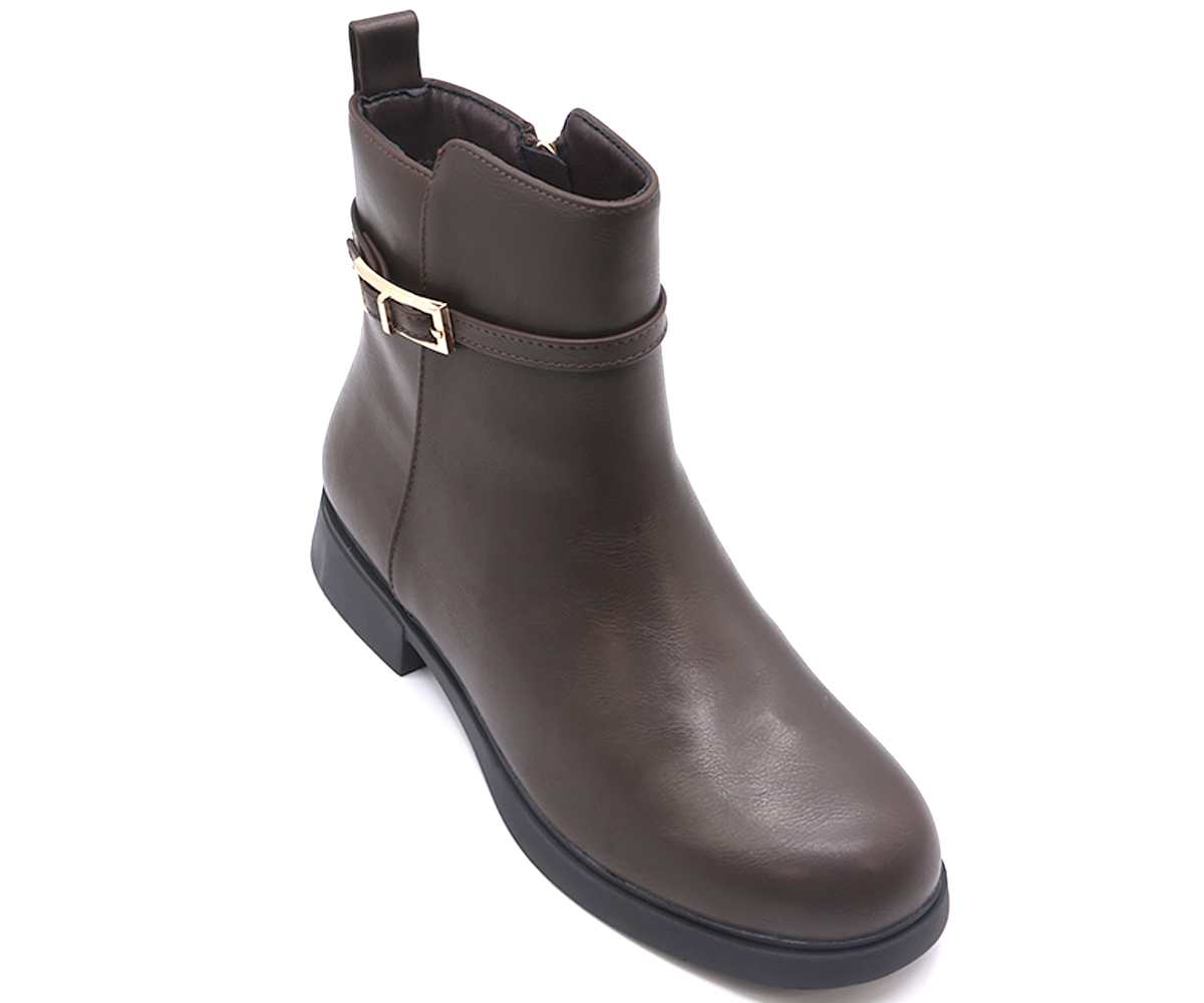 Brown Gold Accent Ankle Boot