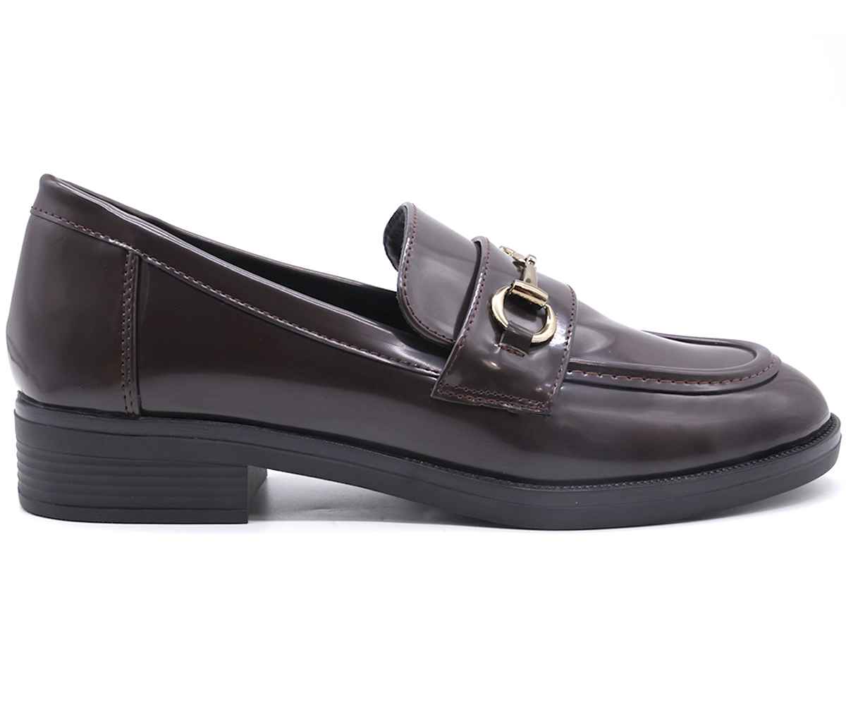 Polished Brown Horsebit Loafer