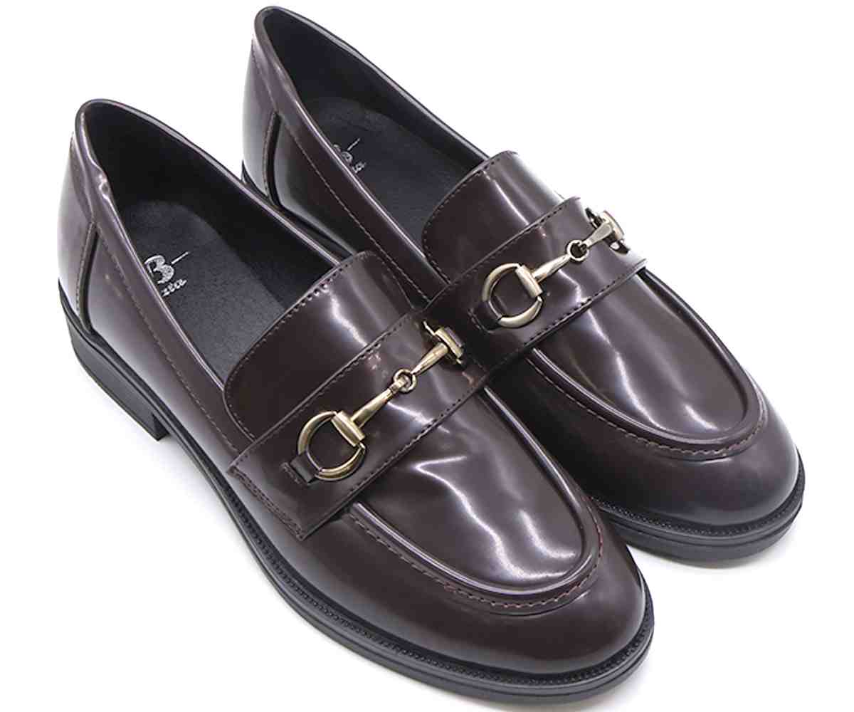 Polished Brown Horsebit Loafer
