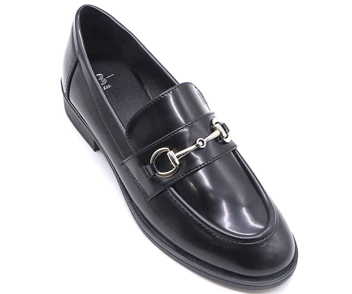 Polished Black Horsebit Loafer
