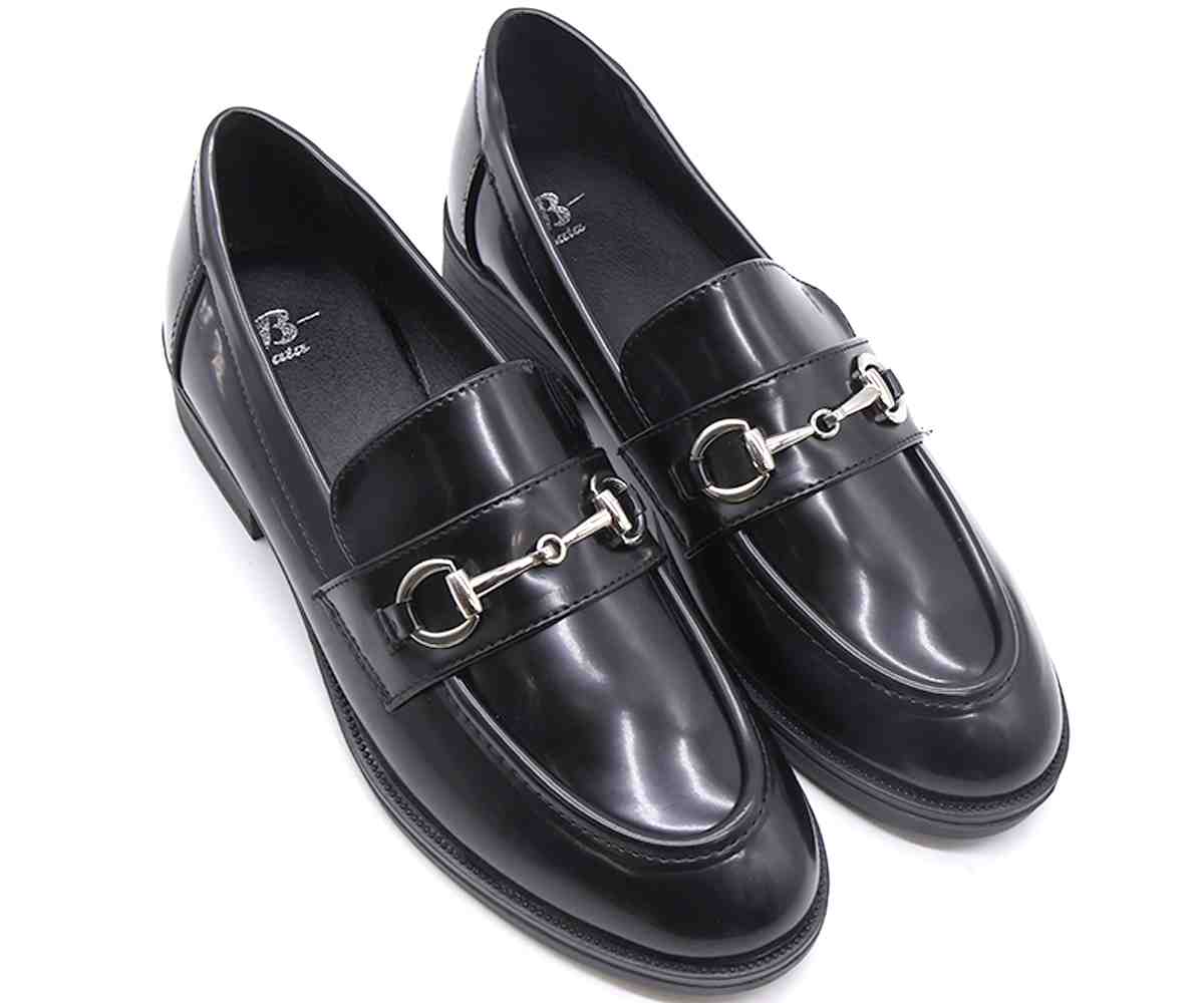Polished Black Horsebit Loafer