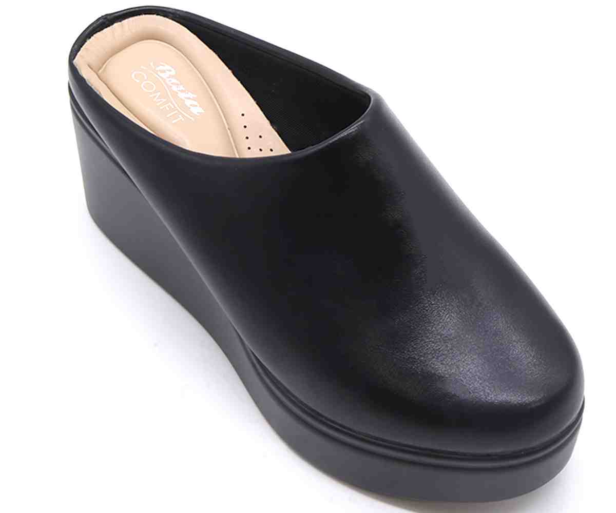 Comfit High Wedge Black Clog