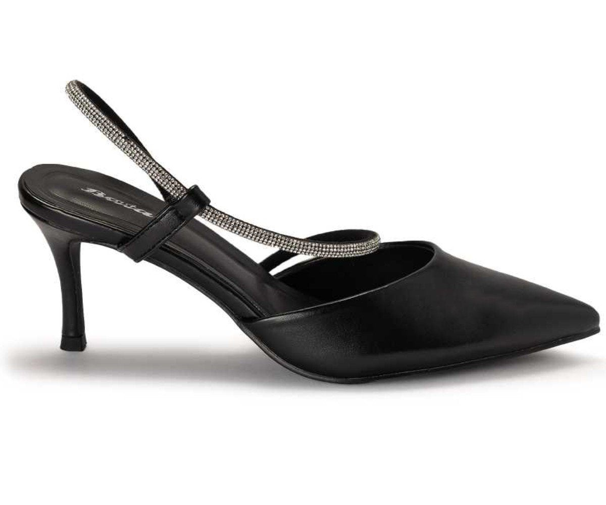 Black Rhinestone Slingbacks