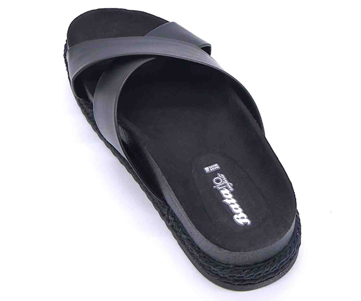 Br Chunky Cork Black Crossover Slides