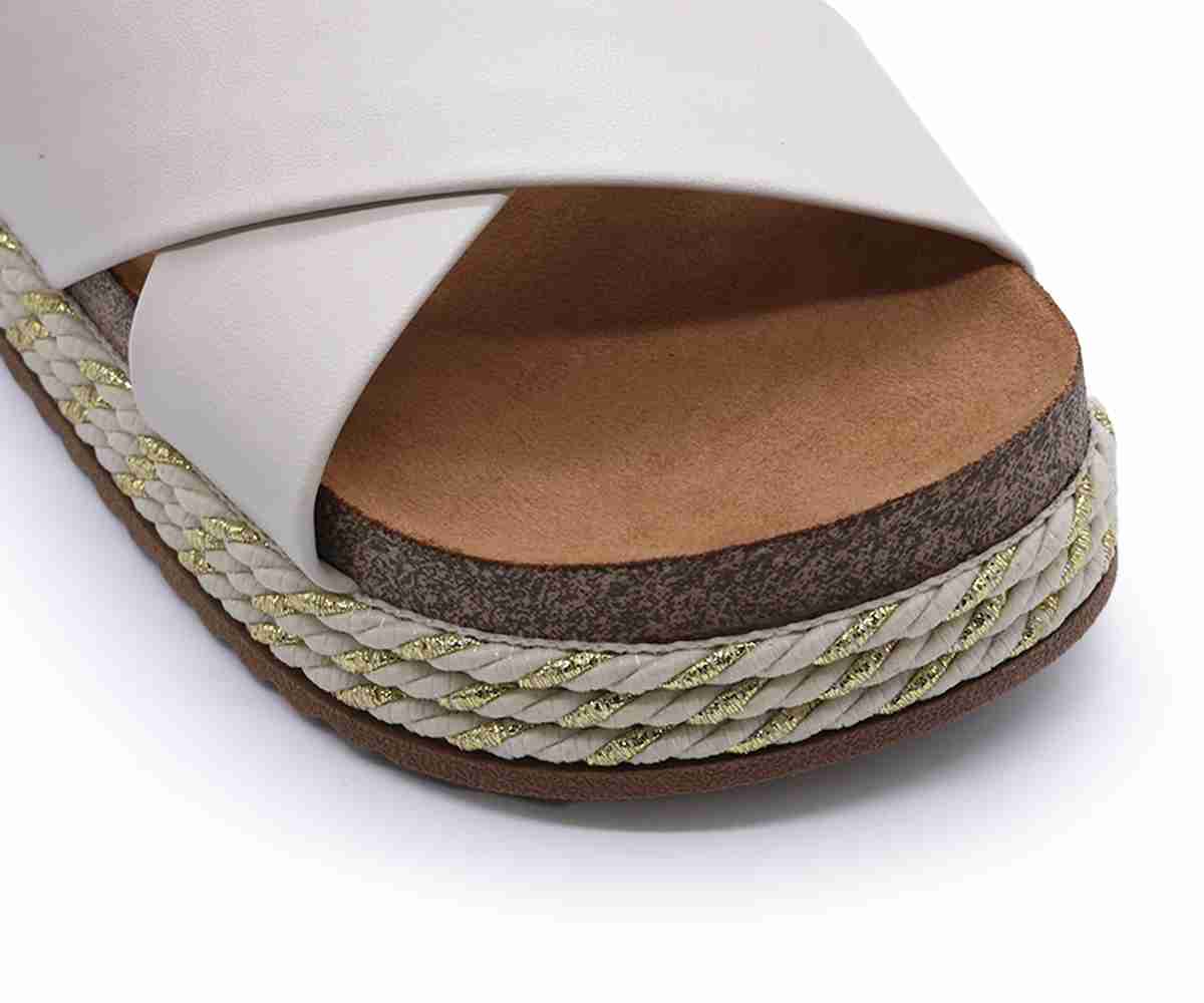 Br Chunky Cork White Crossover Slides