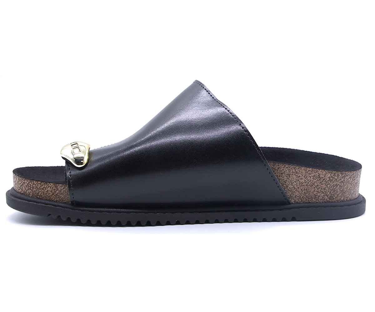 Br Black Toe Ring Cork Slides