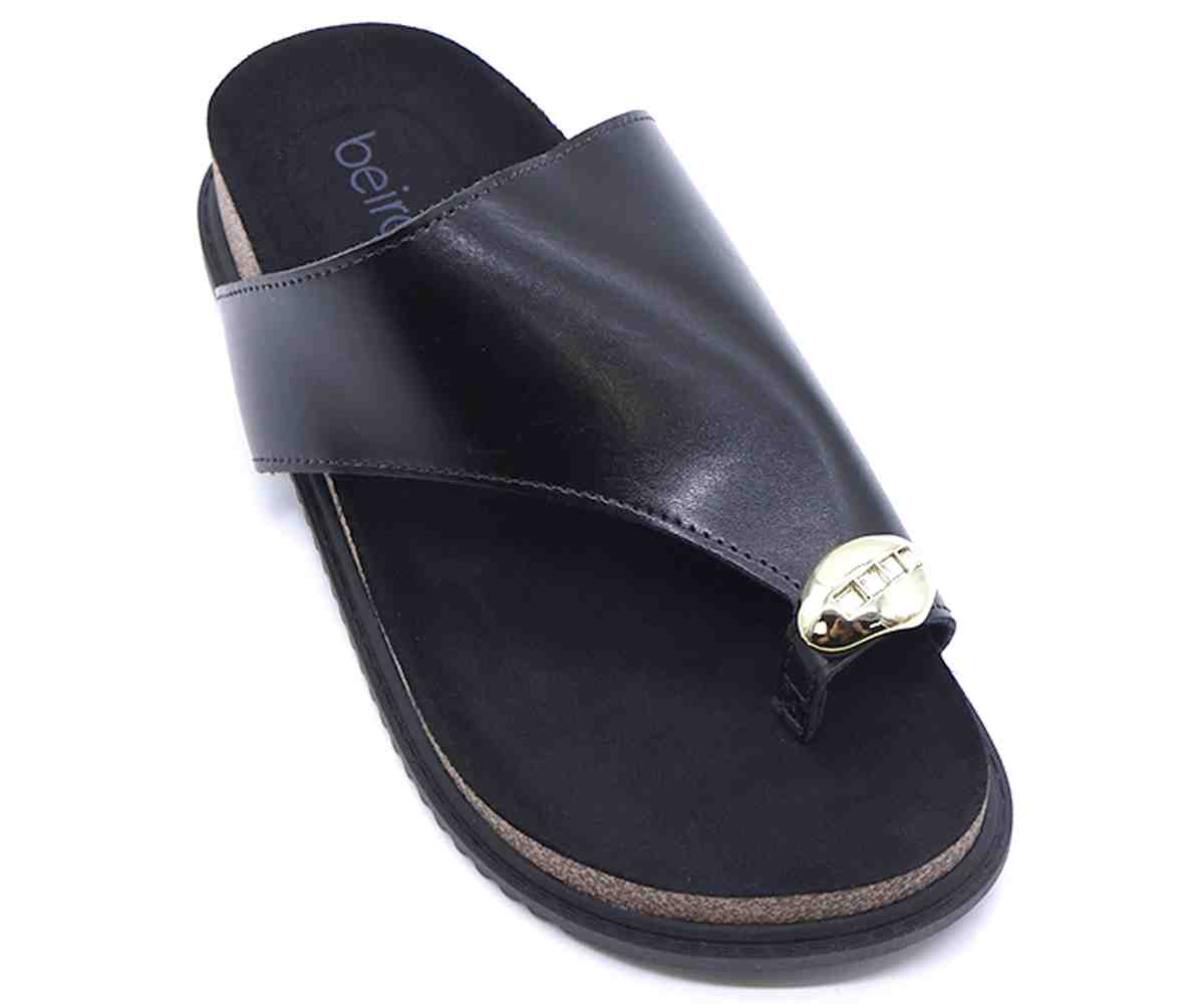 Br Black Toe Ring Cork Slides