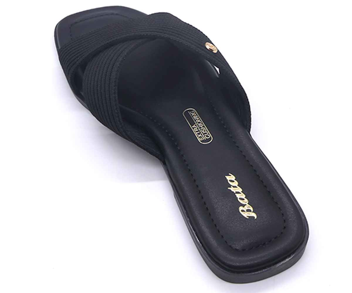 Black Knit Crossover Slides