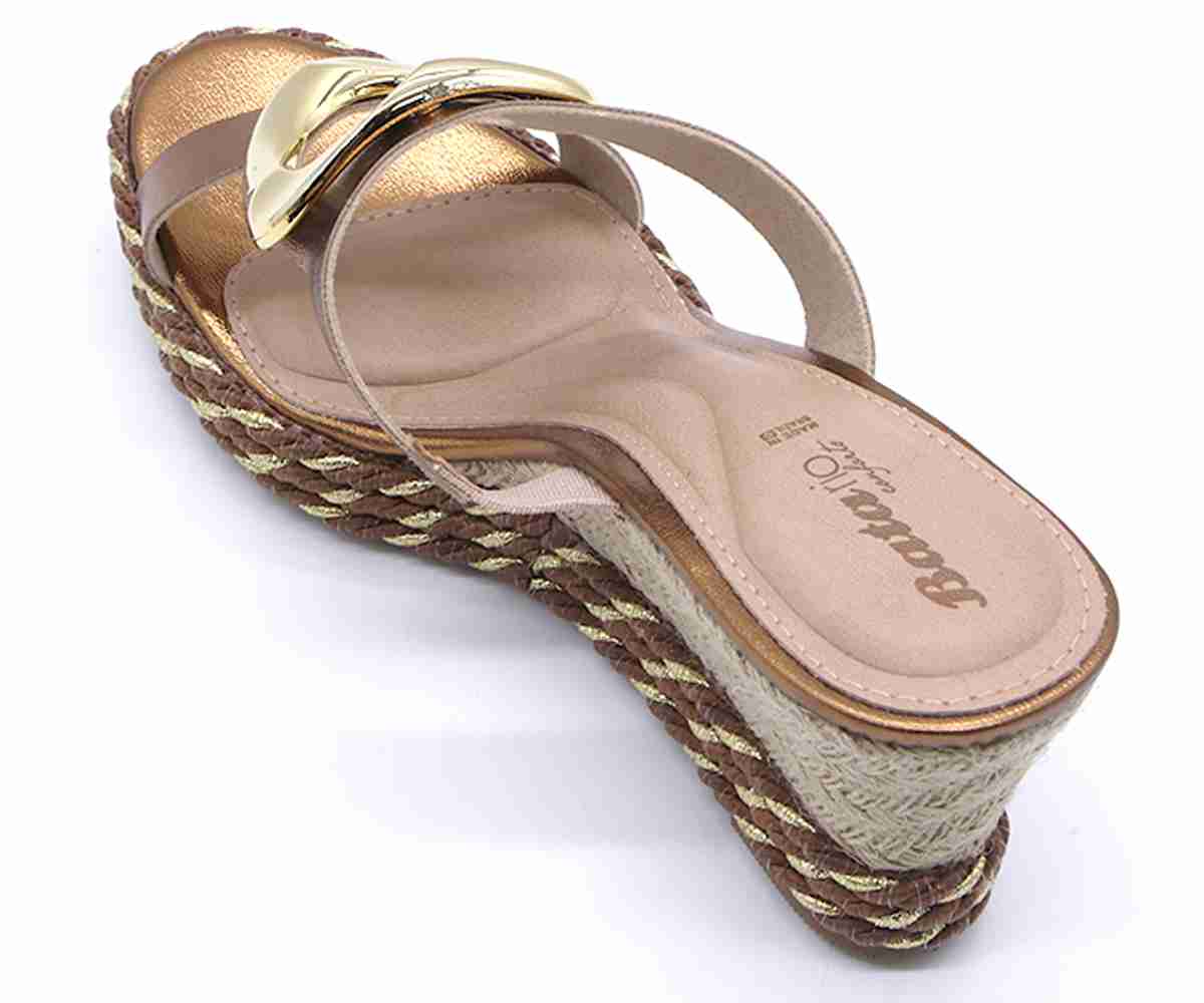 Br Bronze Espadrille Wedge Slides
