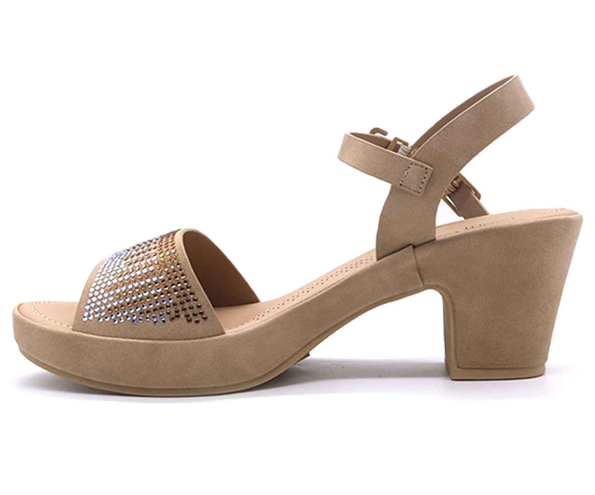 Comfit Beige Embellished Sandals