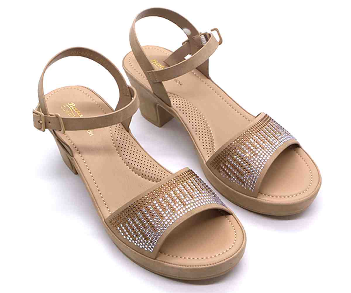 Comfit Beige Embellished Sandals