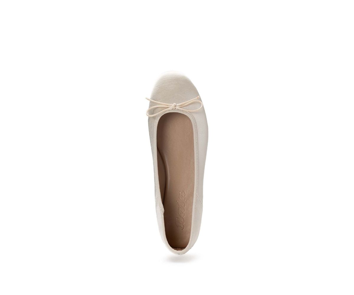 Satin Gold Bow Ballerina
