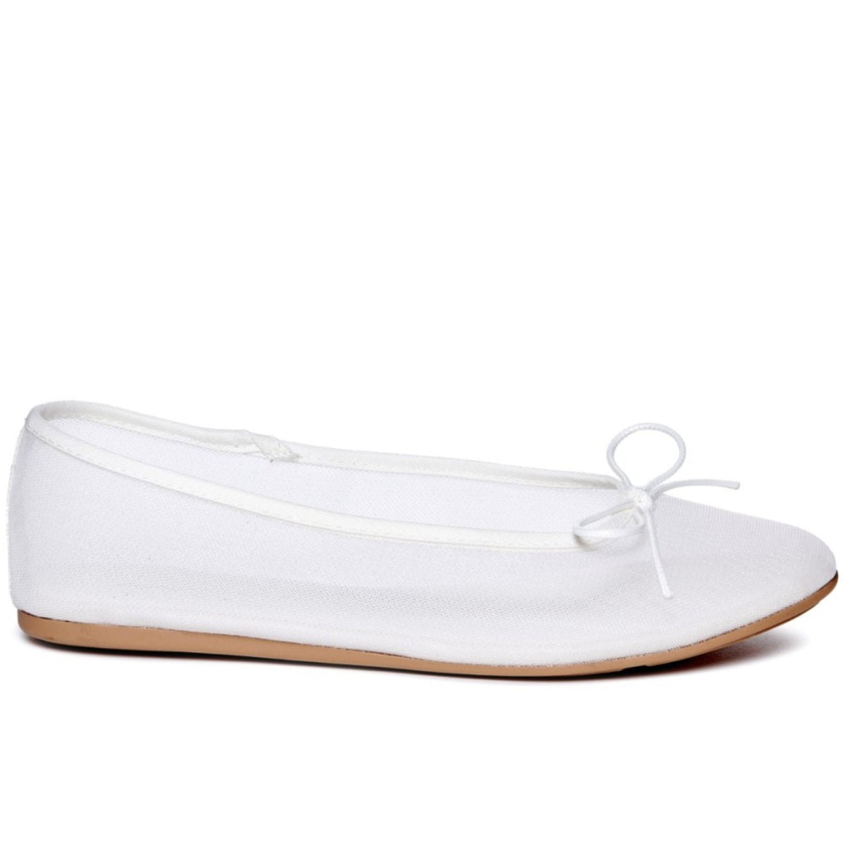 White Mesh Ballet Flats
