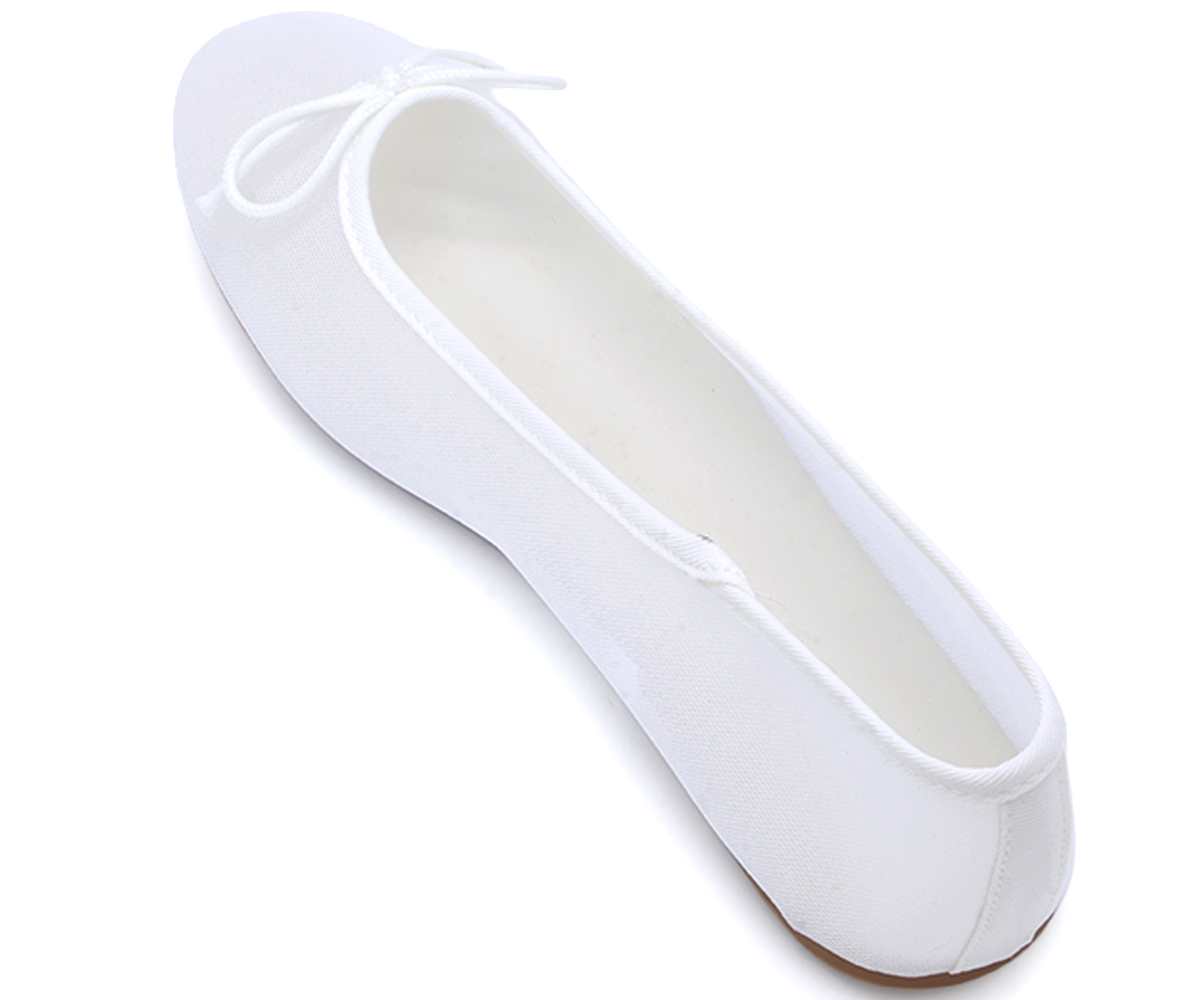 White Mesh Ballet Flats