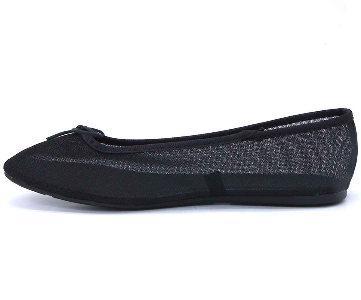 Black Mesh Ballet Flats