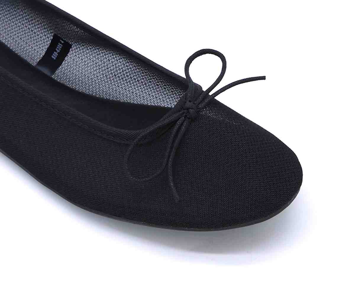 Black Mesh Ballet Flats