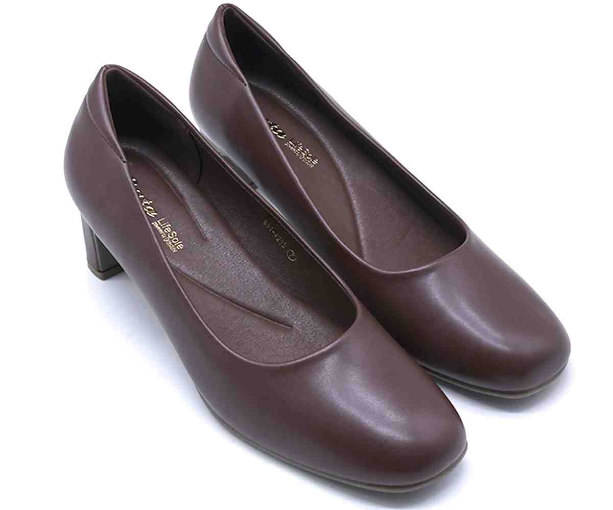 Comfit Classic Brown Block Heel Pumps