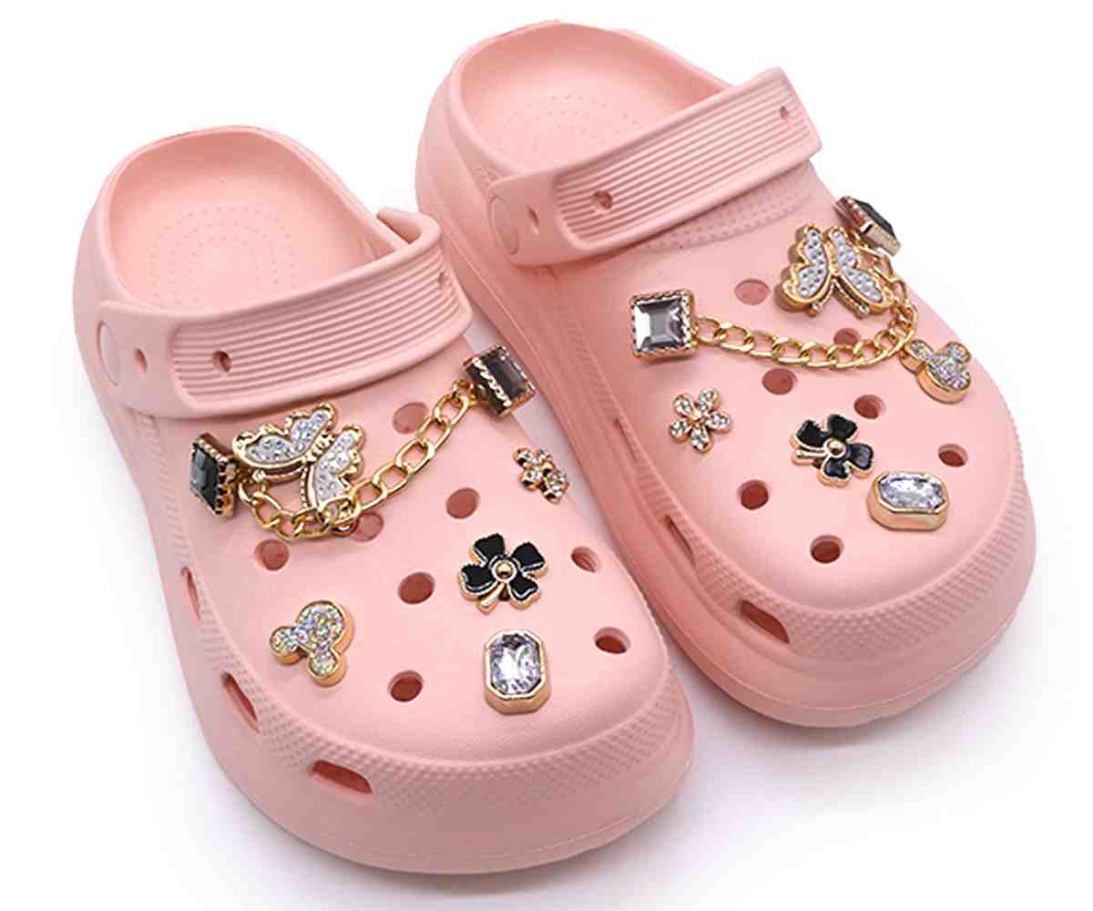 Pink Embellished Foam Clogs