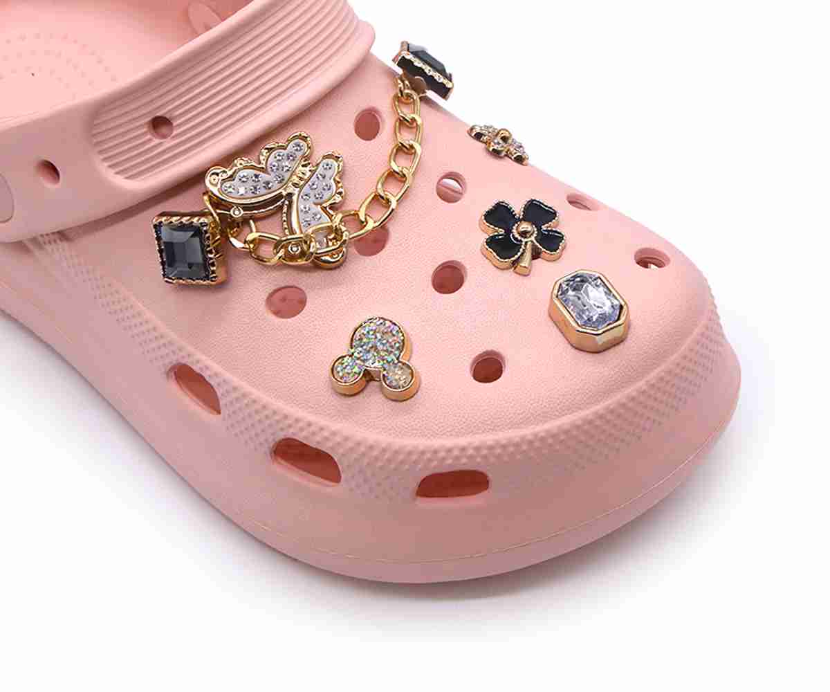 Pink Embellished Foam Clogs