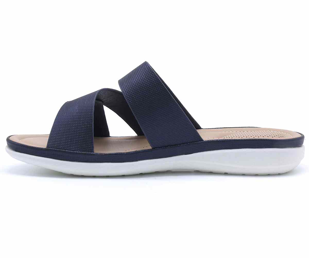Comfit Strappy Navy Slide