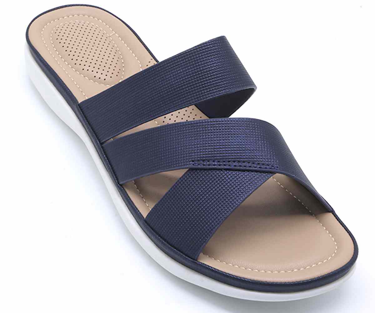 Comfit Strappy Navy Slide
