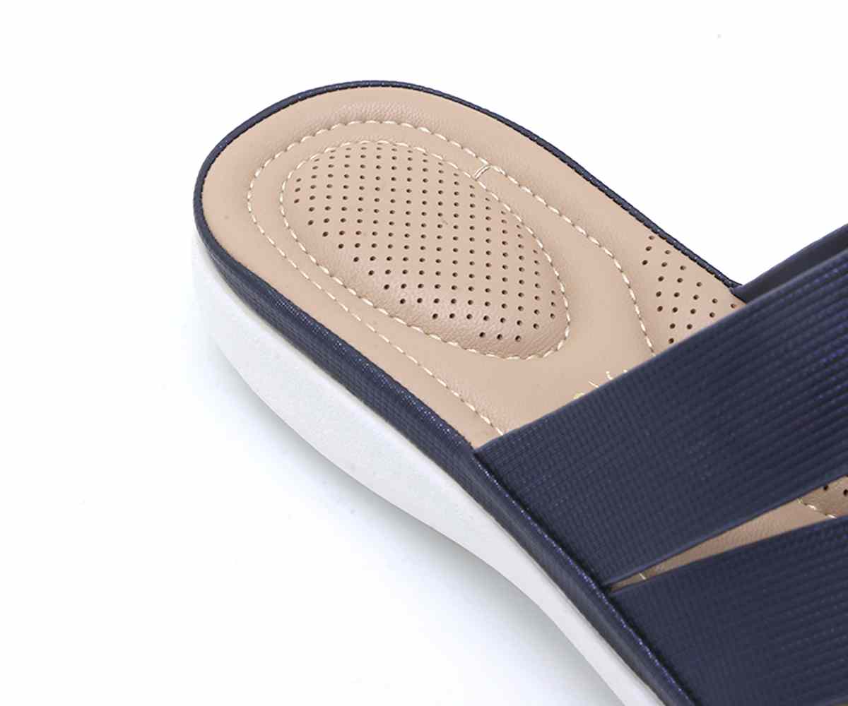 Comfit Strappy Navy Slide