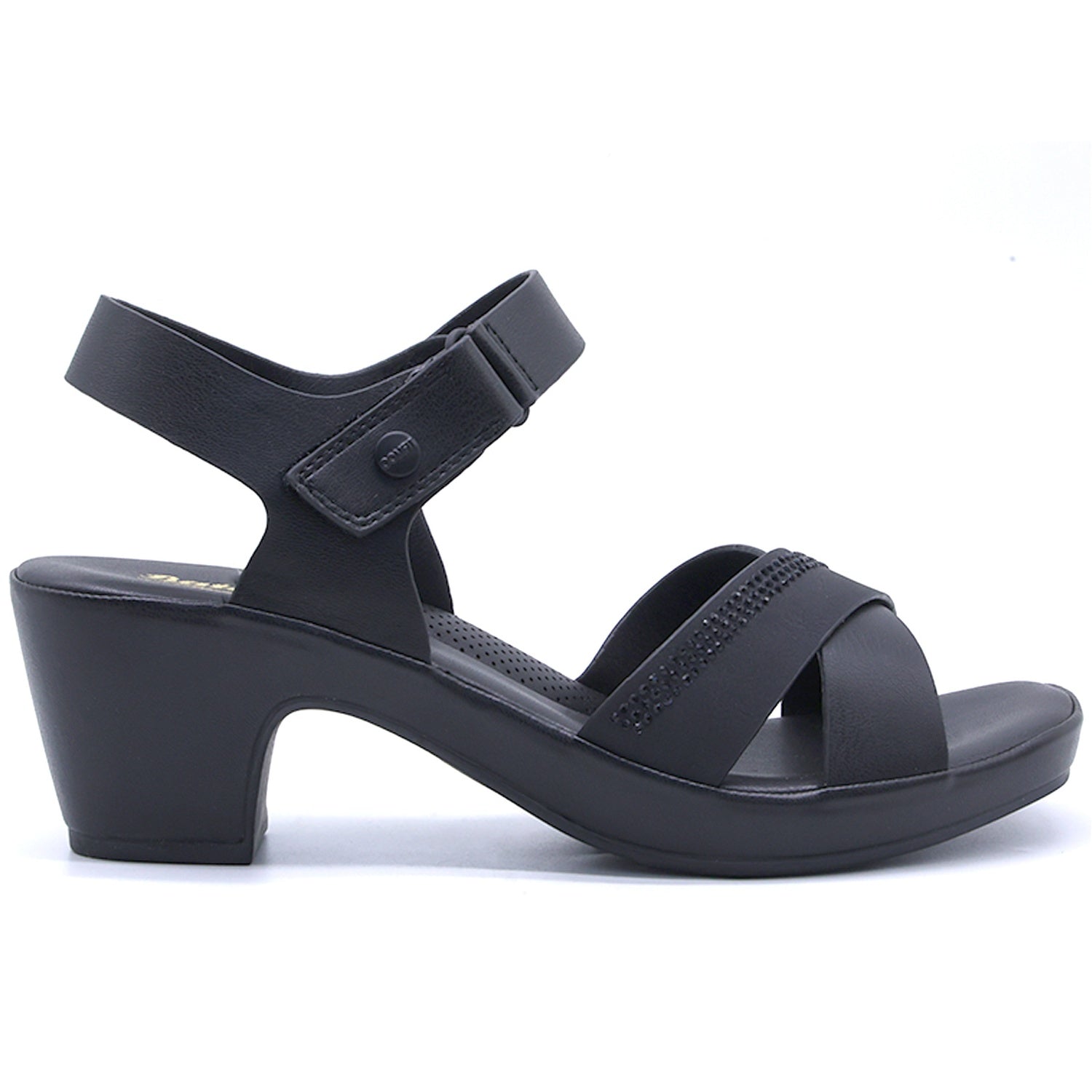 Comfit Black Crossover Sandals