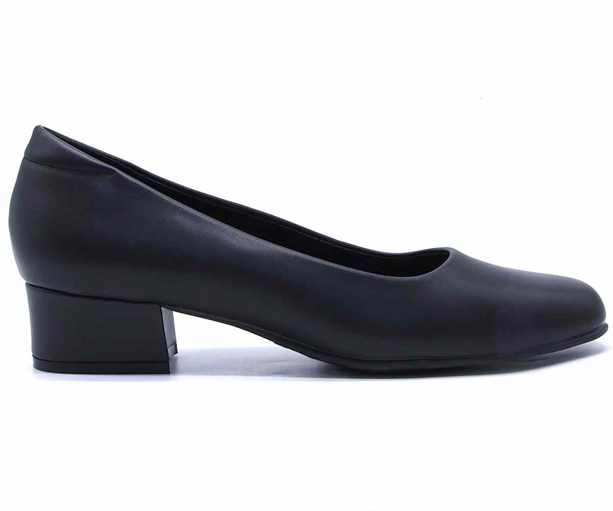 Comfit Classic Low Black Block Heel Pumps