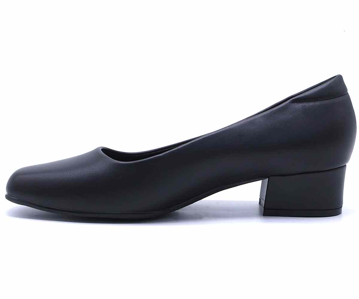 Comfit Classic Low Black Block Heel Pumps