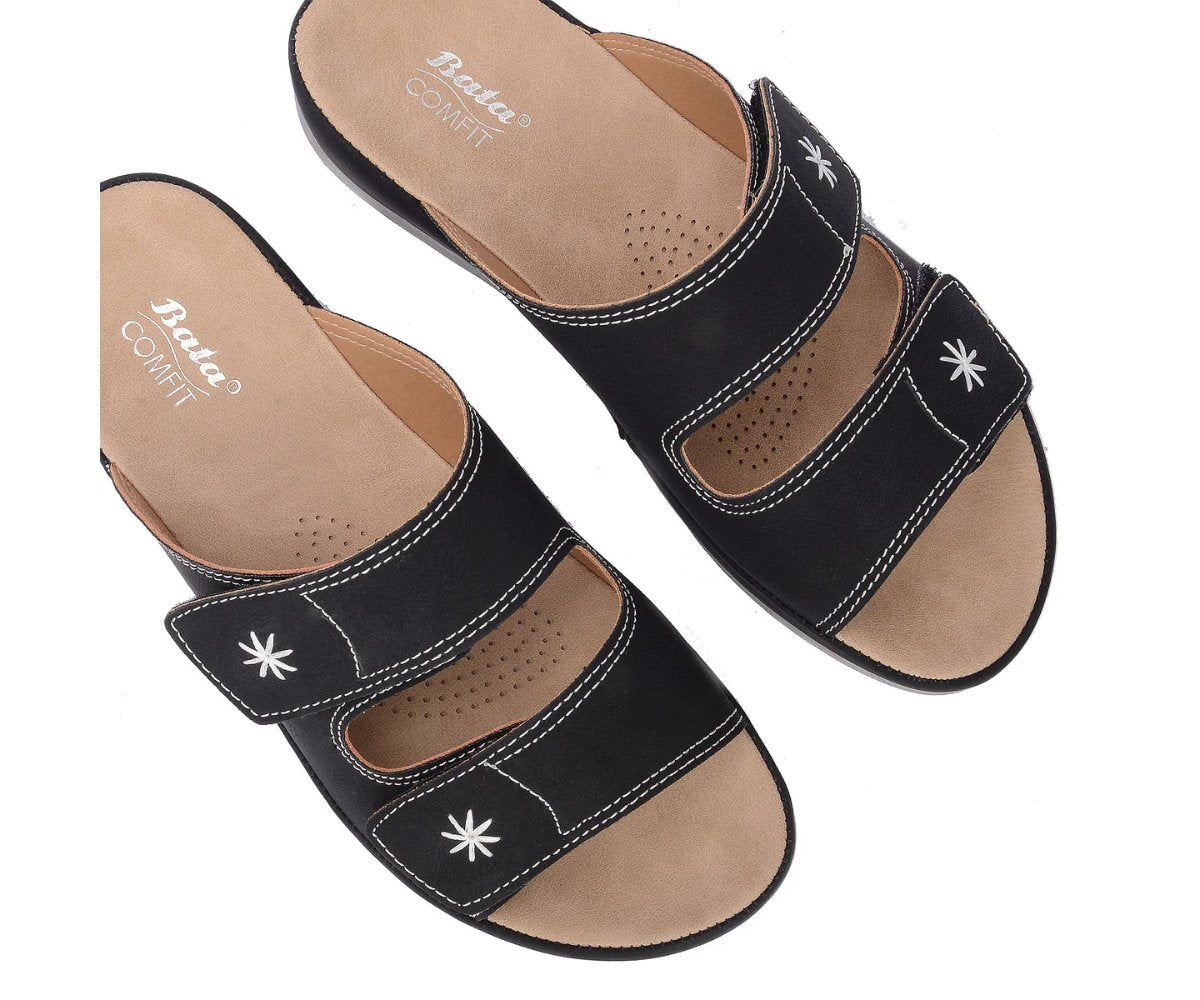 Comfit Black Velcro Slides