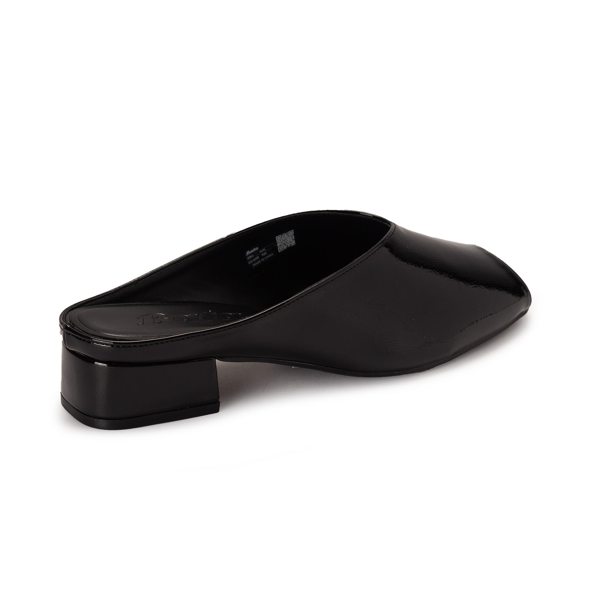 Black Peep-Toe Mules