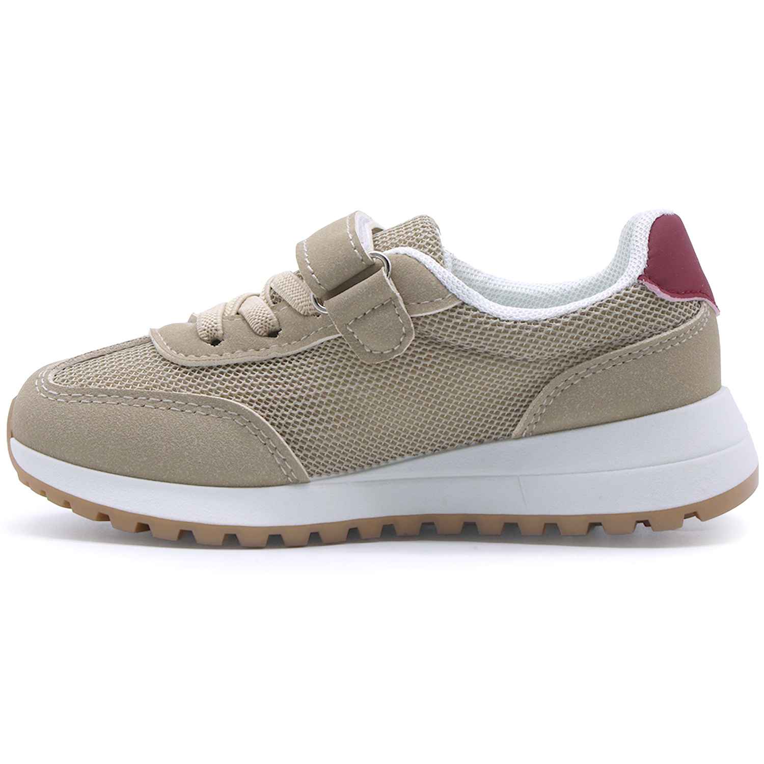 Baby Beige & Red Trainers
