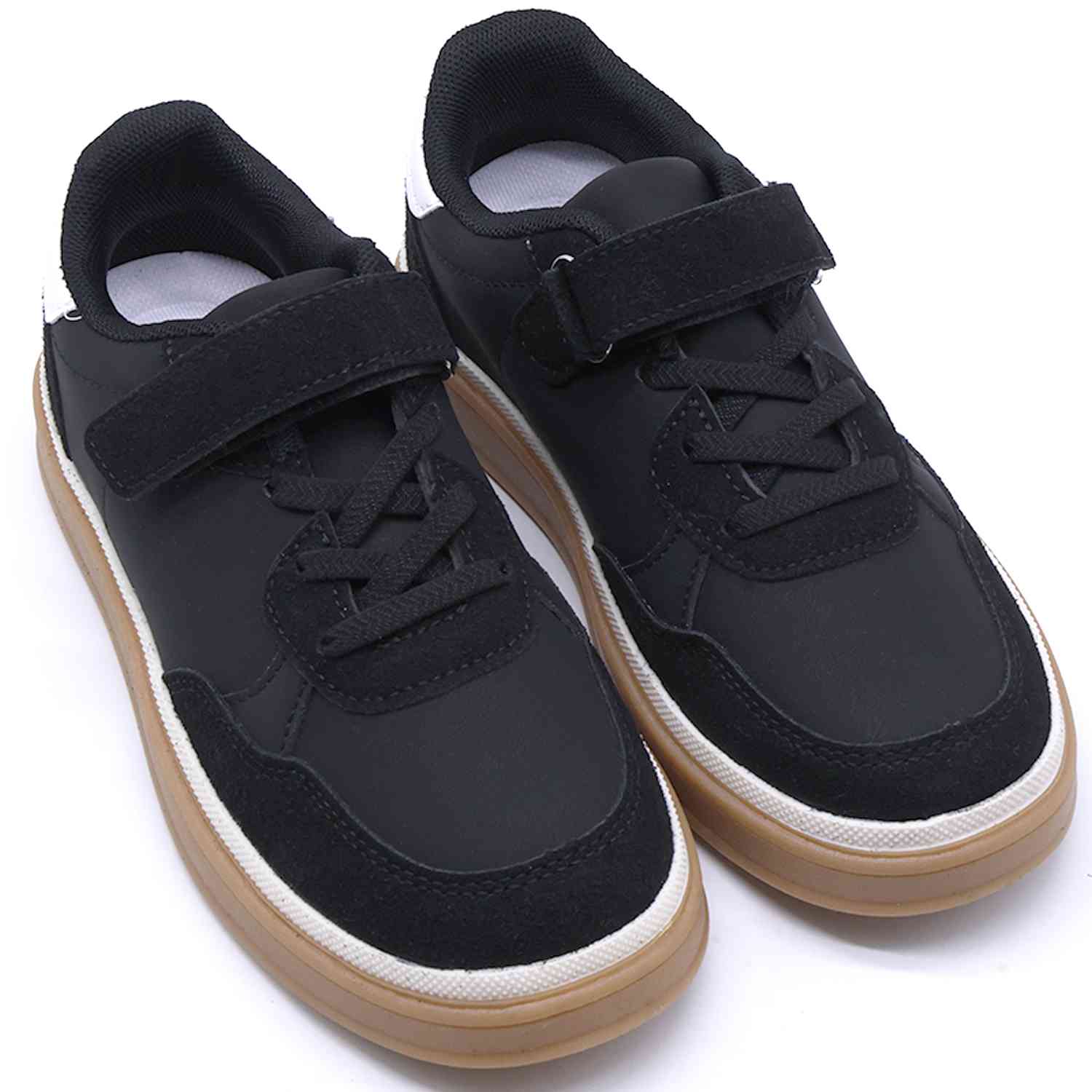 Kids Black Gum Trainers