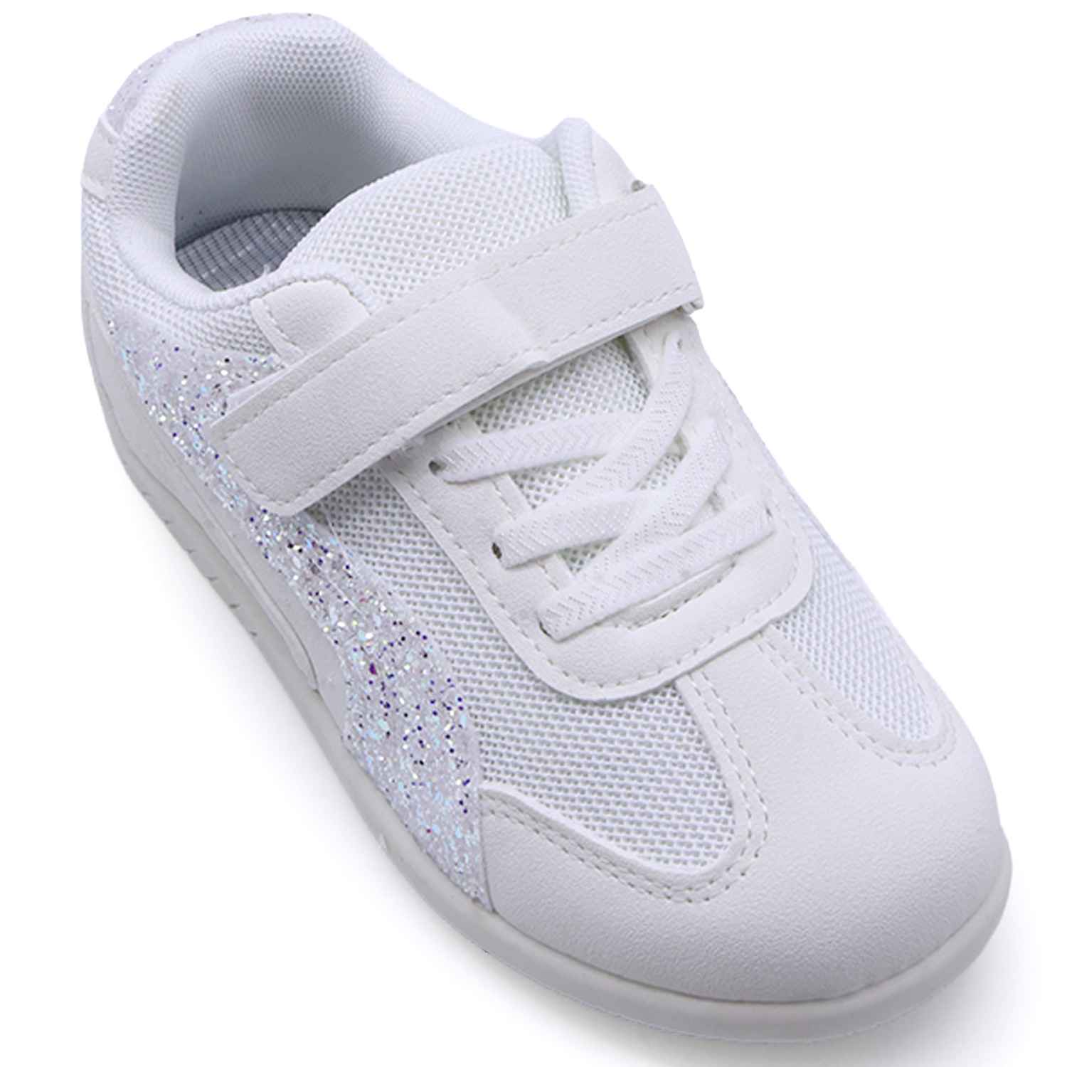 Girls White Glitter Trainers