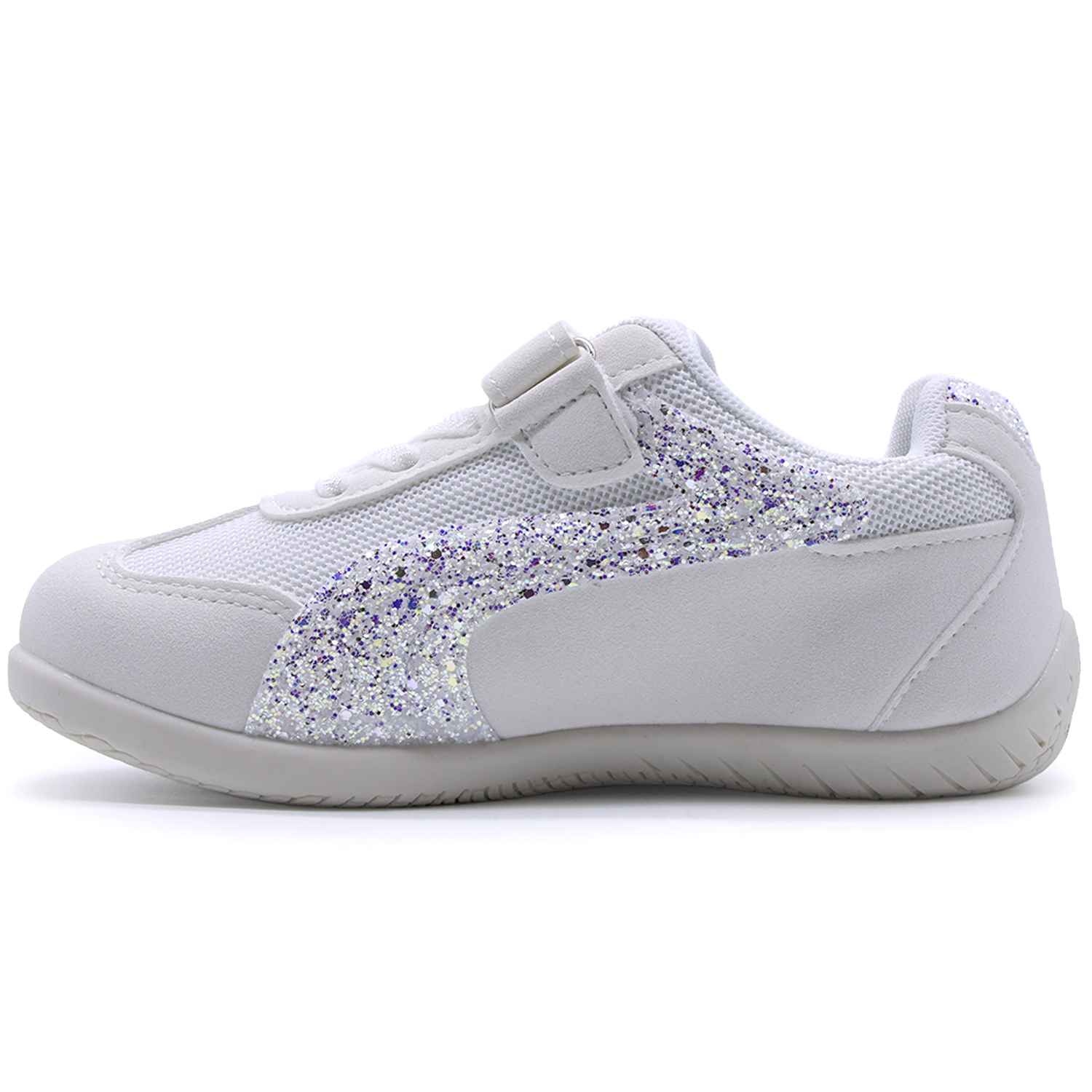Girls White Glitter Trainers