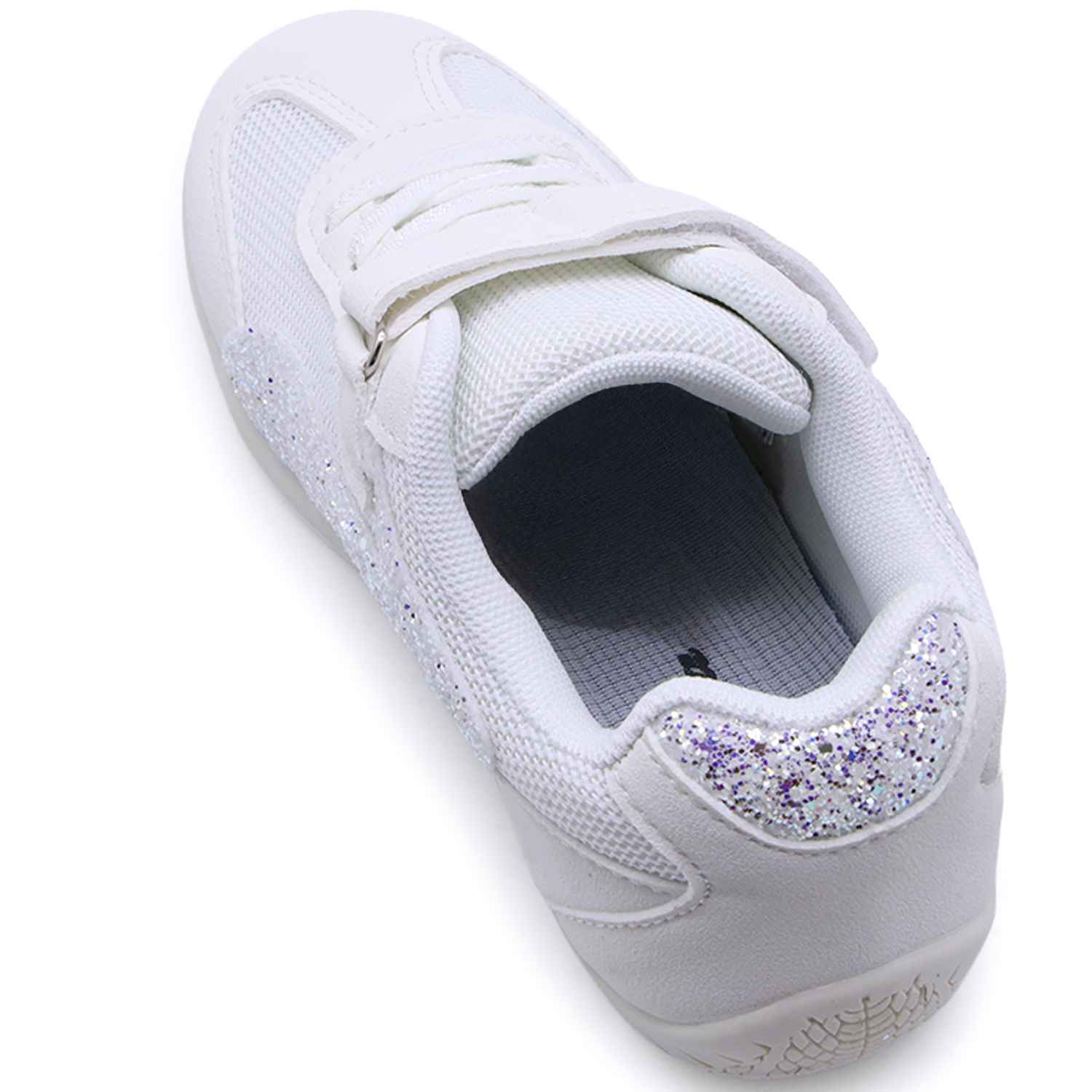 Girls White Glitter Trainers