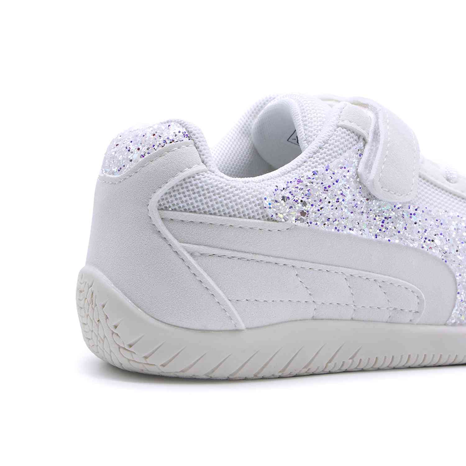 Girls White Glitter Trainers