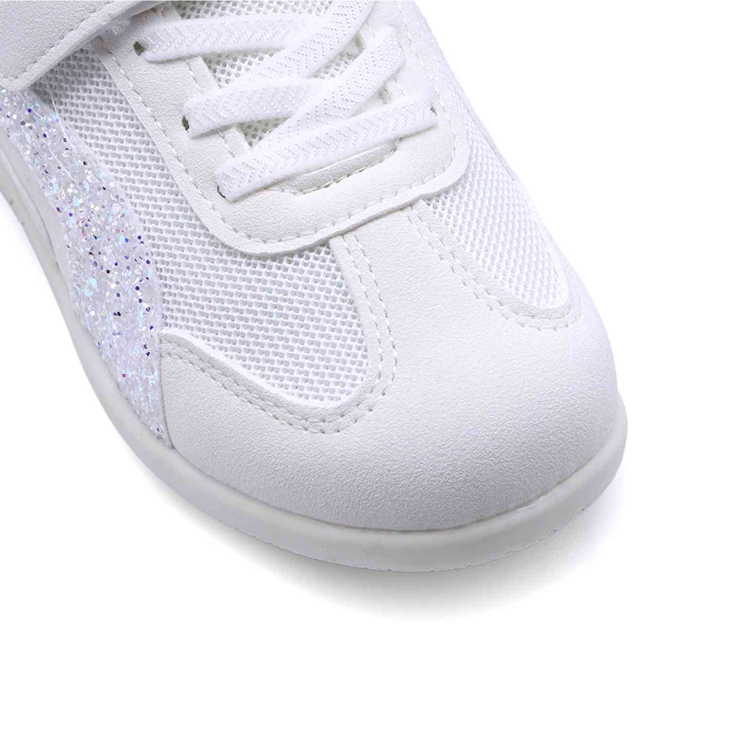 Girls White Glitter Trainers