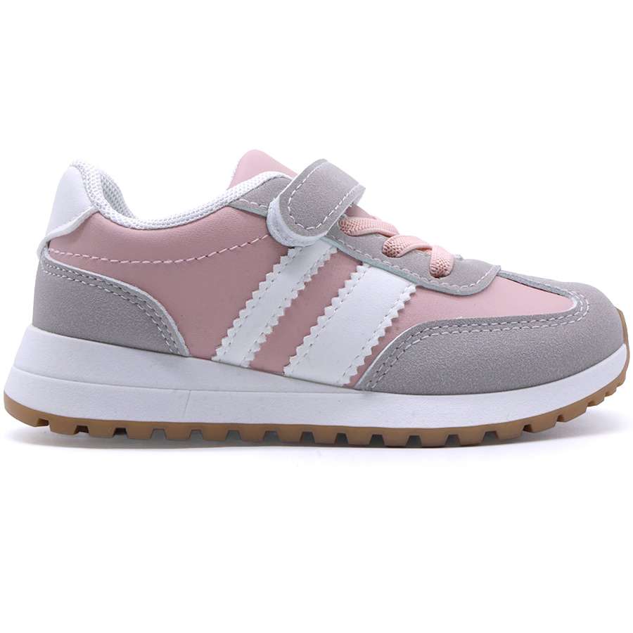 Girls Pink & Grey Trainers