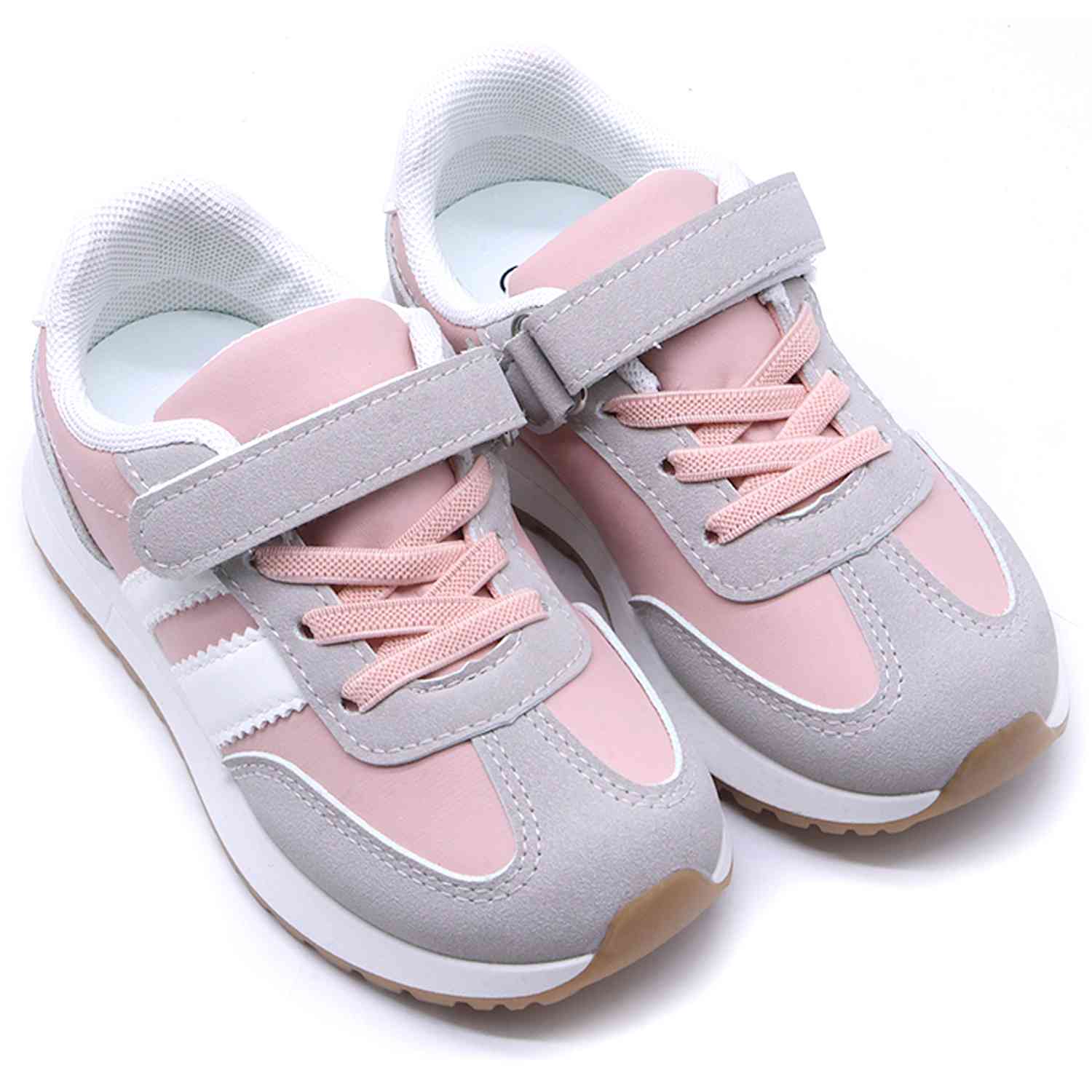 Girls Pink & Grey Trainers