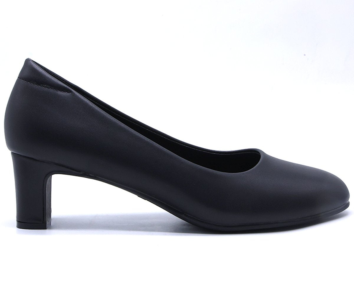 Comfit Classic Black Block Heel Pumps