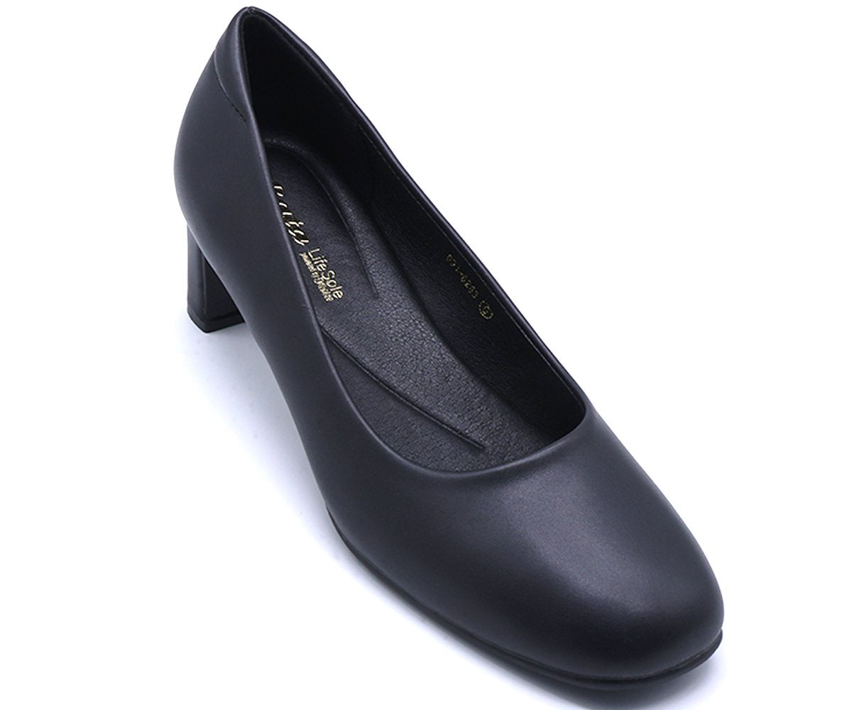 Comfit Classic Black Block Heel Pumps