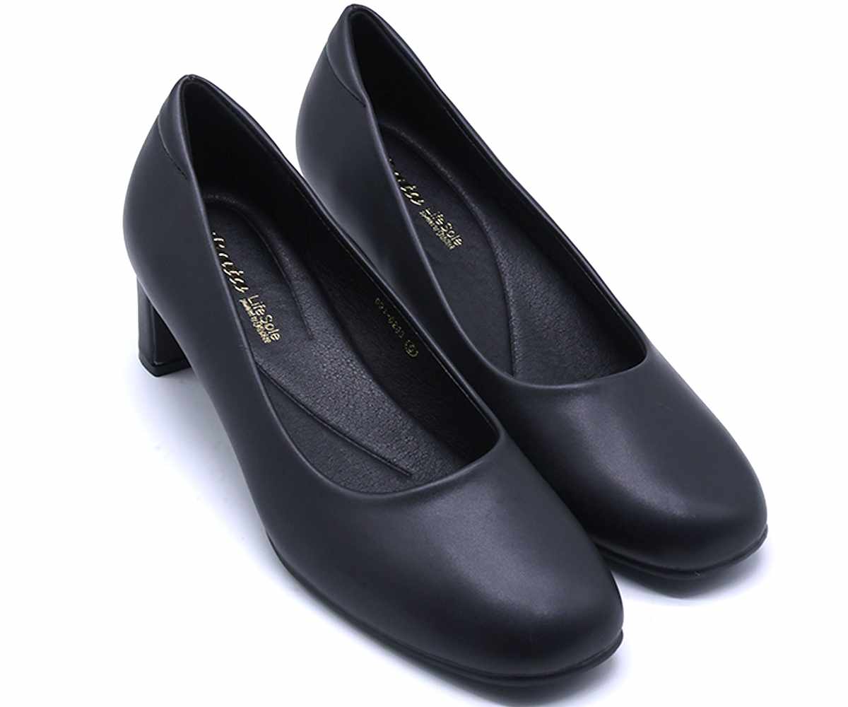 Comfit Classic Black Block Heel Pumps